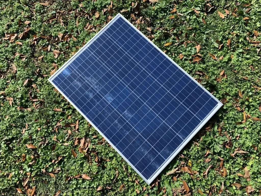 view of polycrystalline solar panels