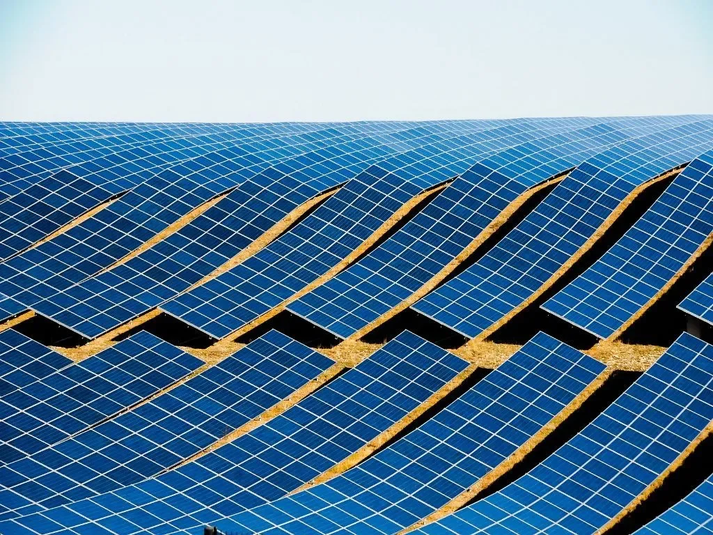thin-film solar panel farm