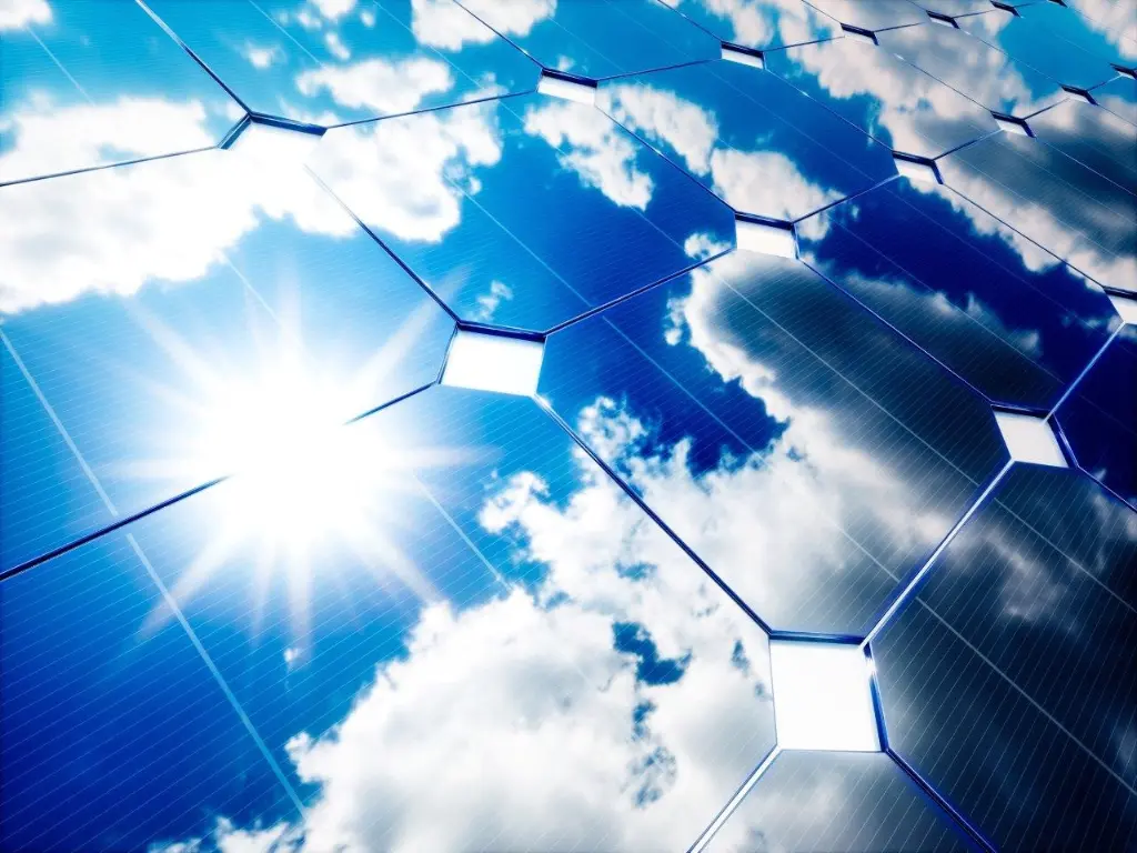view of clean solar panels