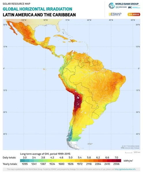  Solar irradiation in Latin America and the Caribbean