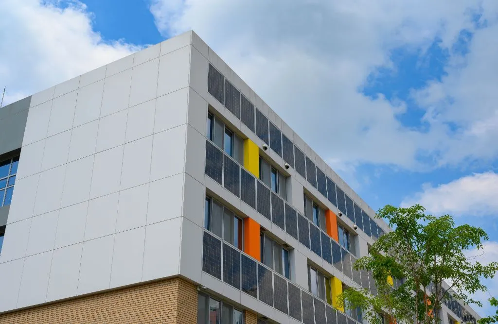 Eco-friendly solar elementary school building.