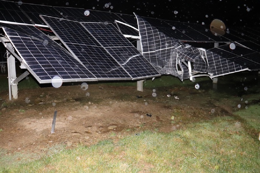 In October 2023, solar panels crashed by a vehicle on the property of Progressive Insurance in Mayfield, Ohio