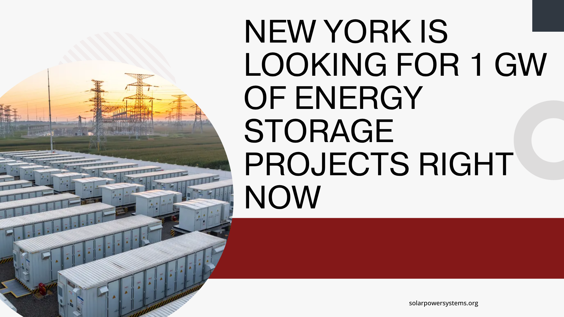 New York Seeks 1 GW Bulk Energy Storage Projects
